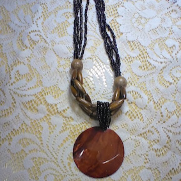 Exotic and Vibrant Beaded Single Shell 4-Strand Necklace, 27" with 3" adjustable - Picture 16 of 16